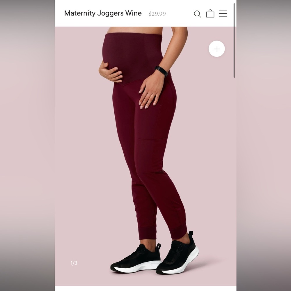 Mandala Wine Maternity Scrub Jogger Pants